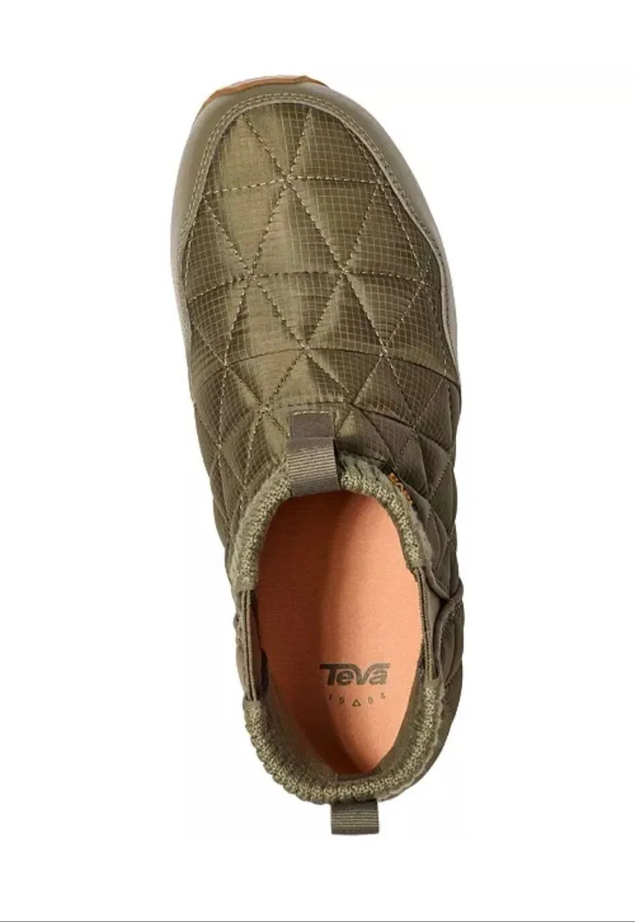 TEVA Burnt Olive ReEmber Quilted Slip-On Outdoor Comfort Mid Platform Booties 10
